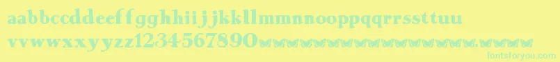 フォントRobAndSteal – 黄色い背景に緑の文字