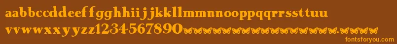 RobAndSteal-Schriftart – Orangefarbene Schriften auf braunem Hintergrund