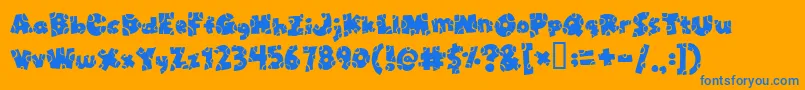 Brokt Font – Blue Fonts on Orange Background