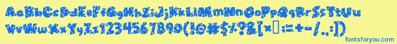 Brokt Font – Blue Fonts on Yellow Background