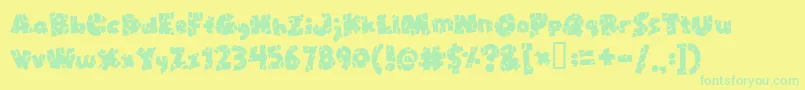 Brokt Font – Green Fonts on Yellow Background
