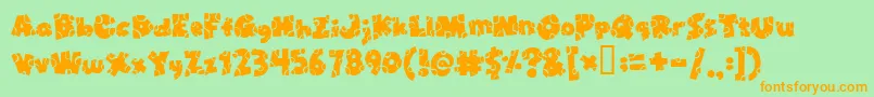 Brokt Font – Orange Fonts on Green Background