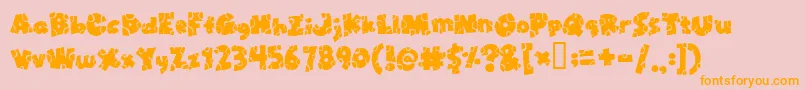 Brokt Font – Orange Fonts on Pink Background