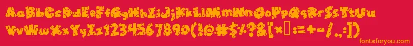 Brokt Font – Orange Fonts on Red Background