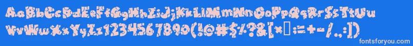 Brokt Font – Pink Fonts on Blue Background