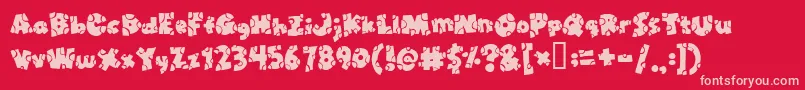 Brokt Font – Pink Fonts on Red Background