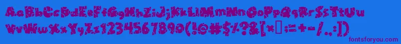 Brokt Font – Purple Fonts on Blue Background