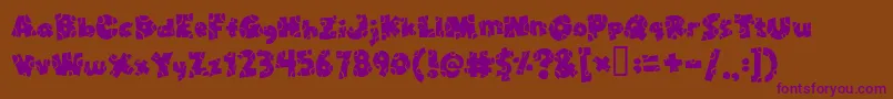 Brokt Font – Purple Fonts on Brown Background