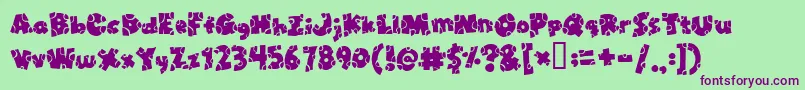 Brokt Font – Purple Fonts on Green Background
