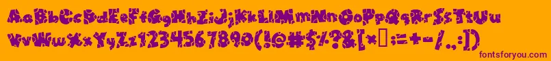 Brokt-Schriftart – Violette Schriften auf orangefarbenem Hintergrund