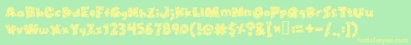 Brokt Font – Yellow Fonts on Green Background