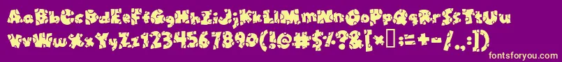 Brokt Font – Yellow Fonts on Purple Background