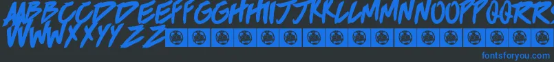 Brokenhome Font – Blue Fonts on Black Background