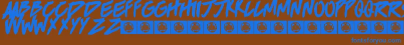 Brokenhome Font – Blue Fonts on Brown Background