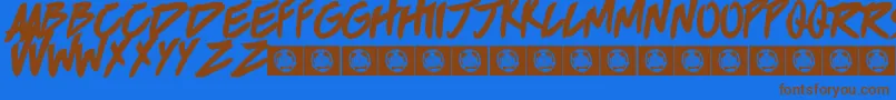Brokenhome Font – Brown Fonts on Blue Background