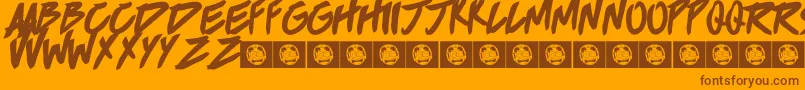 Brokenhome Font – Brown Fonts on Orange Background