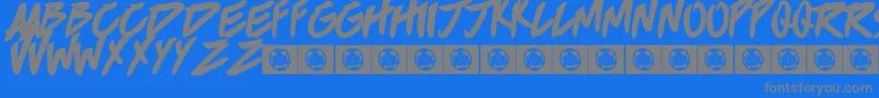 Brokenhome Font – Gray Fonts on Blue Background