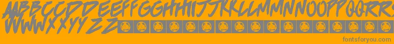 Brokenhome Font – Gray Fonts on Orange Background
