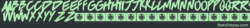 Brokenhome Font – Green Fonts on Black Background