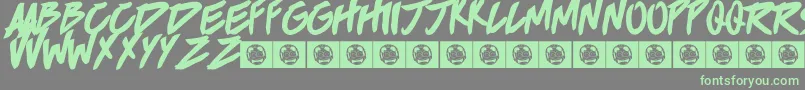 Brokenhome Font – Green Fonts on Gray Background