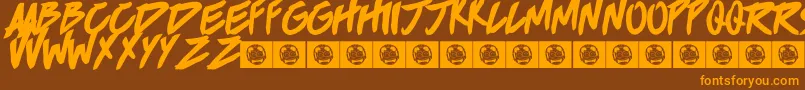 Brokenhome Font – Orange Fonts on Brown Background