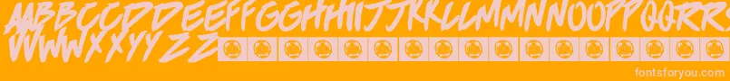 Brokenhome Font – Pink Fonts on Orange Background