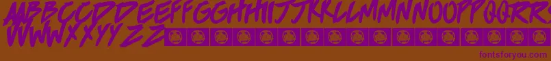 Brokenhome Font – Purple Fonts on Brown Background