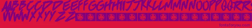 Brokenhome Font – Purple Fonts on Red Background