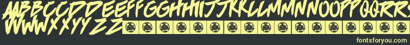 Brokenhome Font – Yellow Fonts on Black Background