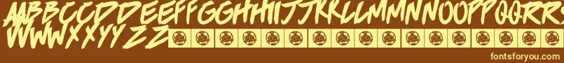 Brokenhome Font – Yellow Fonts on Brown Background