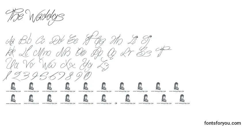 Schriftart TheWaddys – Alphabet, Zahlen, spezielle Symbole