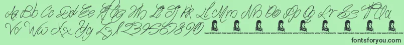 TheWaddys Font – Black Fonts on Green Background