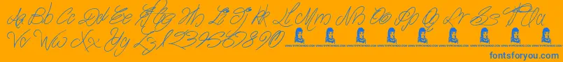 Más sobre la fuente TheWaddys fuente TheWaddys – Fuentes Azules Sobre Fondo Naranja