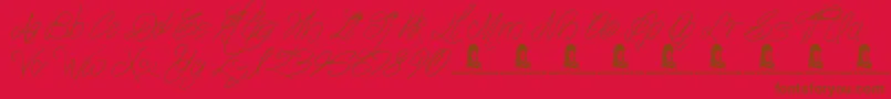 フォントTheWaddys – 赤い背景に茶色の文字