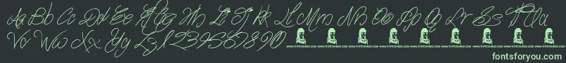 TheWaddys Font – Green Fonts on Black Background
