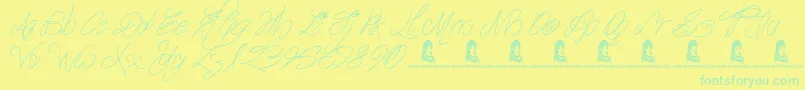 TheWaddys Font – Green Fonts on Yellow Background