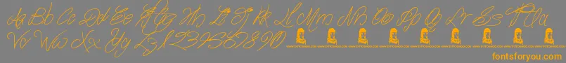 TheWaddys Font – Orange Fonts on Gray Background
