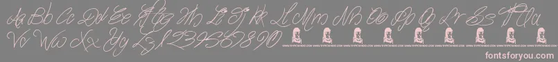 TheWaddys-Schriftart – Rosa Schriften auf grauem Hintergrund