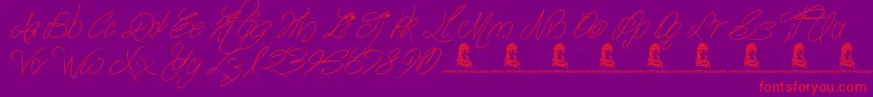 TheWaddys Font – Red Fonts on Purple Background