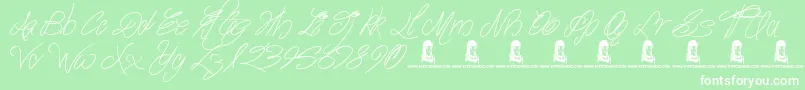 Шрифт TheWaddys – белые шрифты на зелёном фоне
