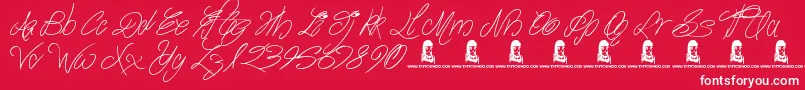 TheWaddys Font – White Fonts on Red Background