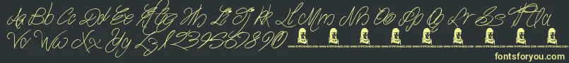 TheWaddys Font – Yellow Fonts on Black Background