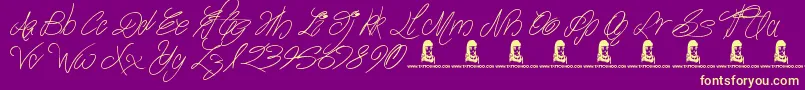 TheWaddys Font – Yellow Fonts on Purple Background