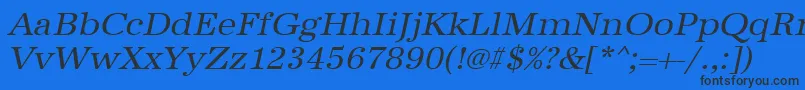 UrwantiquatwidOblique Font – Black Fonts on Blue Background