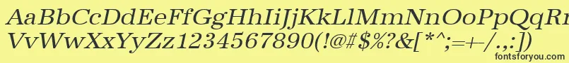 UrwantiquatwidOblique Font – Black Fonts on Yellow Background