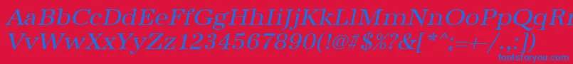 UrwantiquatwidOblique Font – Blue Fonts on Red Background