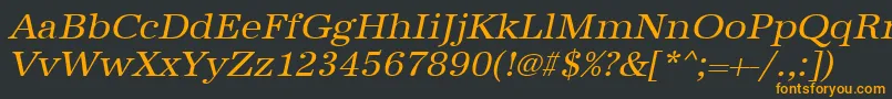 フォントUrwantiquatwidOblique – 黒い背景にオレンジの文字