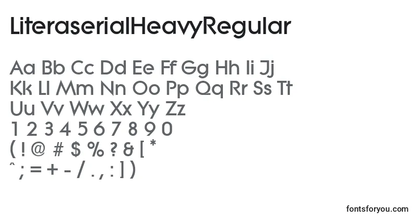 A fonte LiteraserialHeavyRegular – alfabeto, números, caracteres especiais
