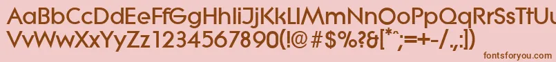 Fonte LiteraserialHeavyRegular – fontes marrons em um fundo rosa