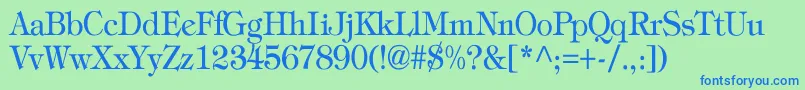 TiffanyNormalTh Font – Blue Fonts on Green Background